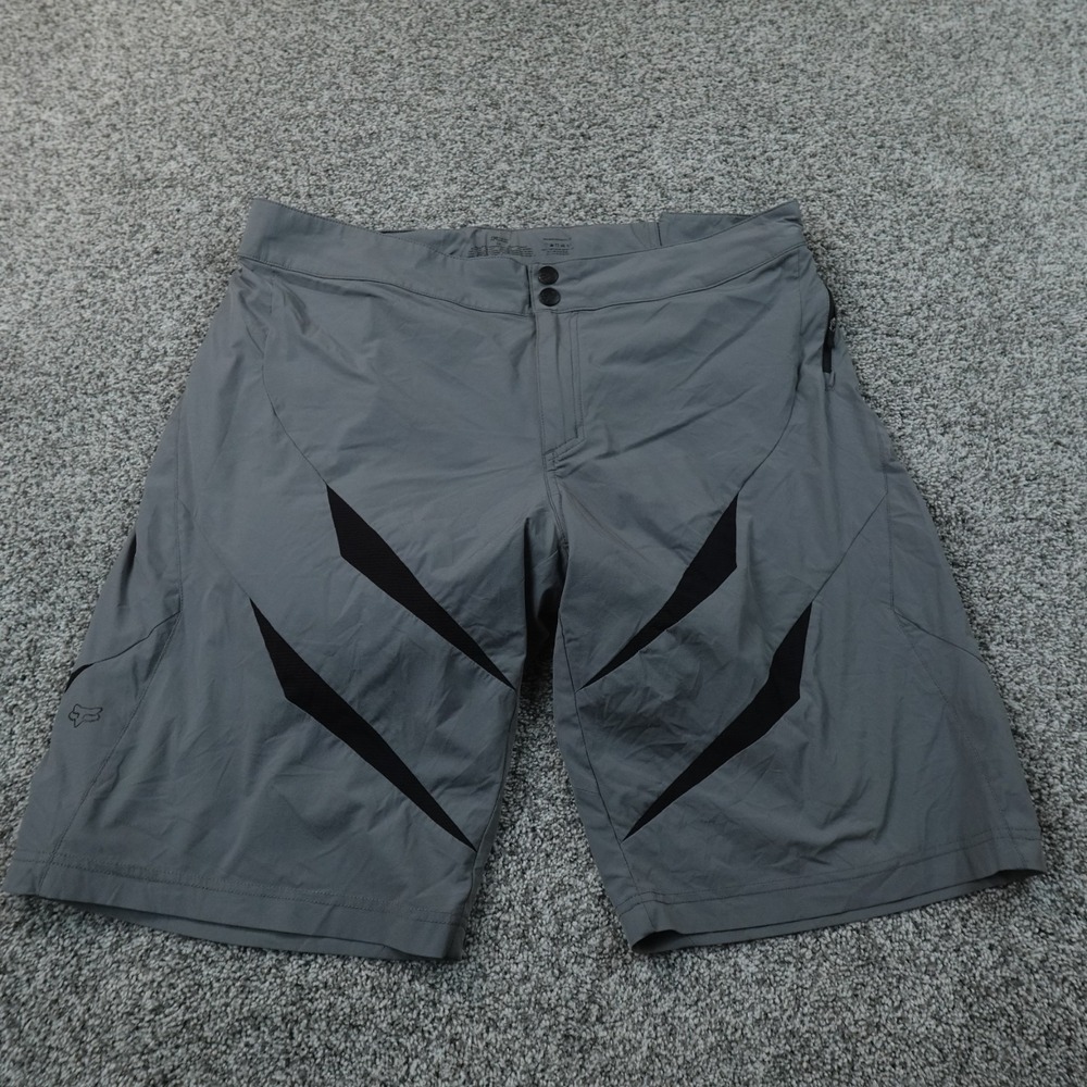 Fox Racing Shorts Mens 38 Gray Black Mountain Bike BMX Cycling Head Performance